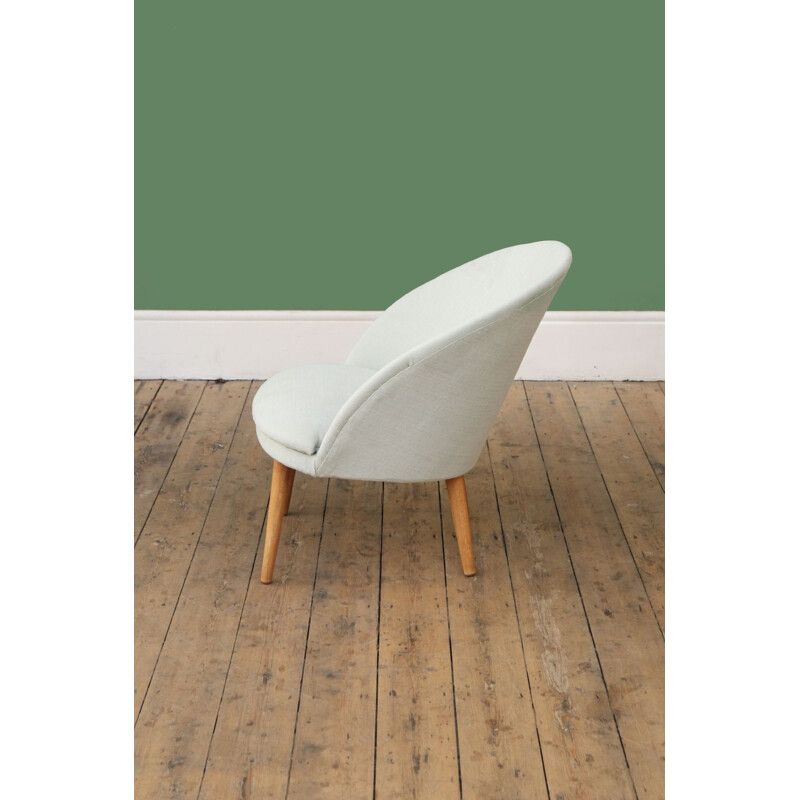 Danish vintage Slipper Chair in Duck Egg Blue - 1950s