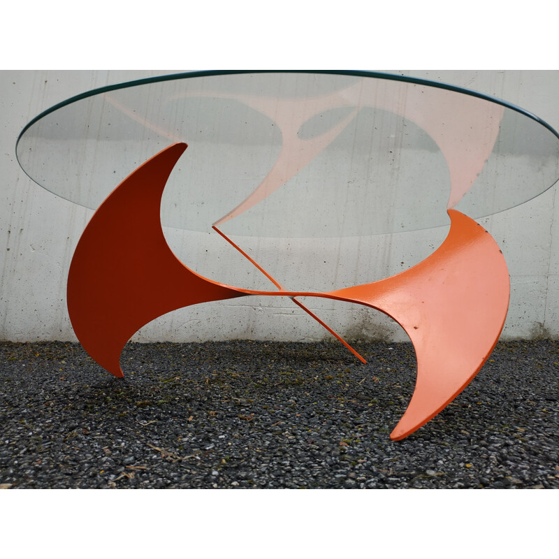 Vintage orange coffee table by Knut Hesterberg for Ronald Schmitt - 1960s
