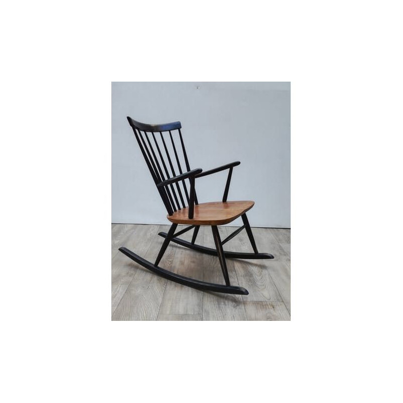 Vintage Scandinavian rocking chair in teak - 1960s