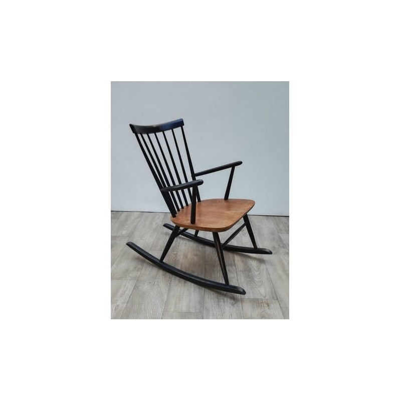 Vintage Scandinavian rocking chair in teak - 1960s