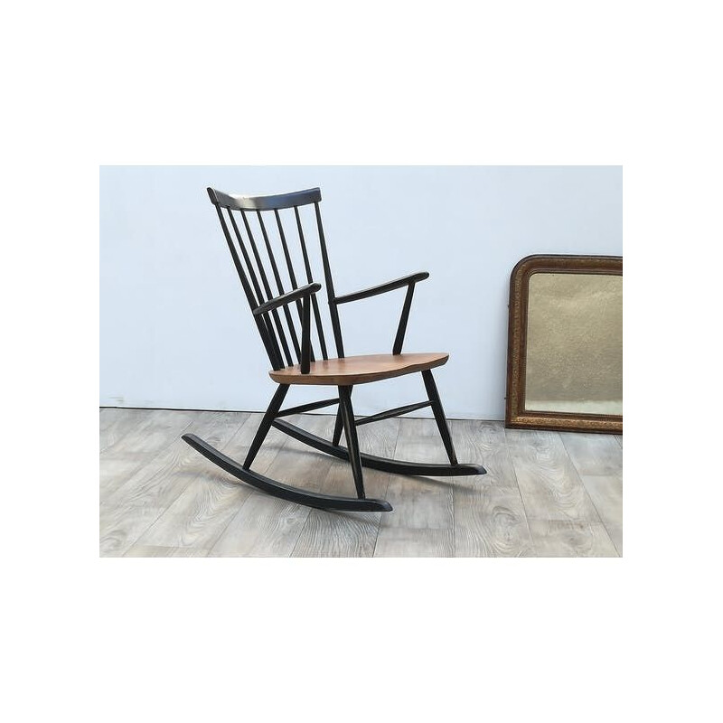Vintage Scandinavian rocking chair in teak - 1960s