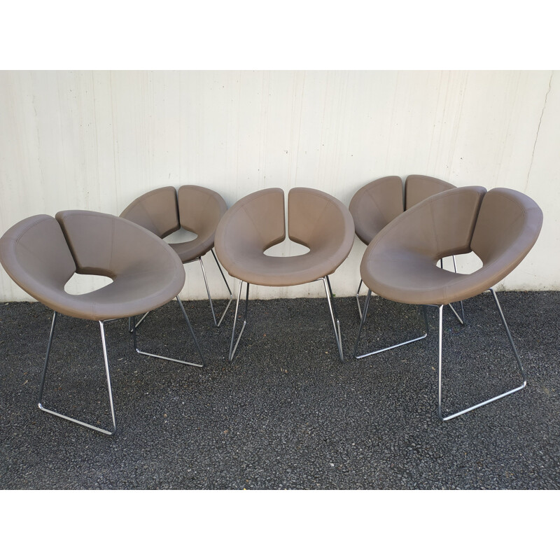 Set of 5 vintage armchairs "Apollo" by Patrick Norguet for Artifort - 1970s