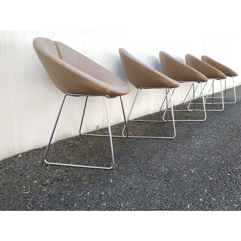 Set of 5 vintage armchairs "Apollo" by Patrick Norguet for Artifort - 1970s
