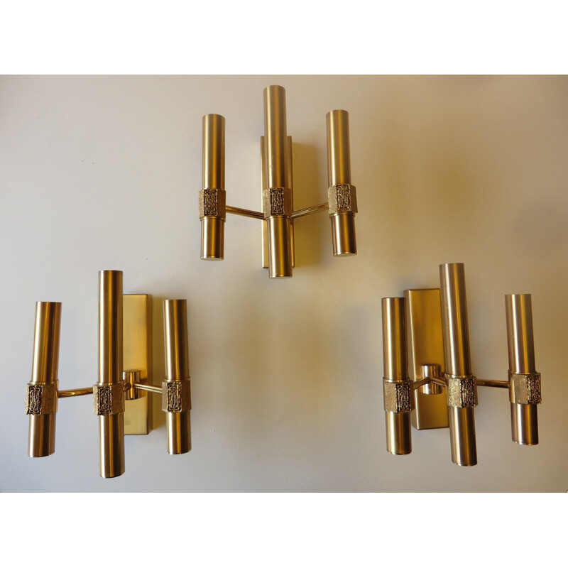 Vintage brass wall lamp by Angelo Brotto for Esperia - 1960s 