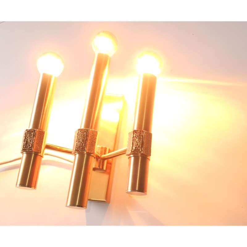 Vintage brass wall lamp by Angelo Brotto for Esperia - 1960s 