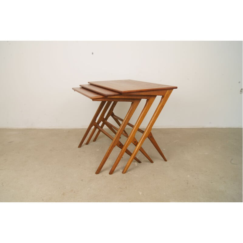Vintage Danish set of 3 nesting tables by Bengt Ruda - 1950s