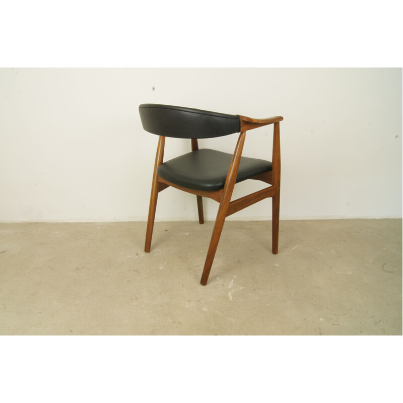 Vintage Danish Teak Side Chair By T. Harlev For Farstrup - 1950s