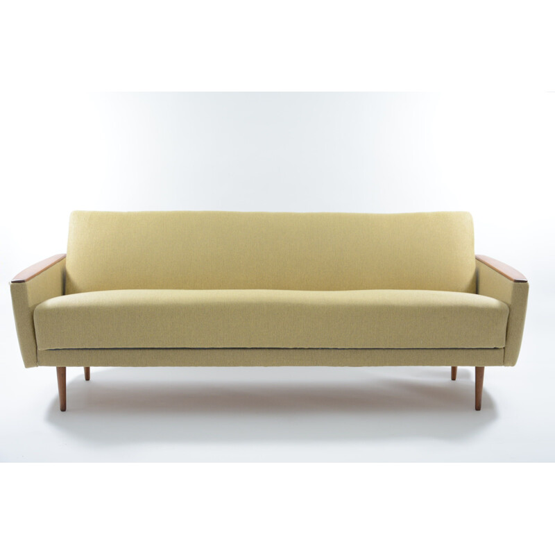 Vintage convertible sofa yellow - 1970s