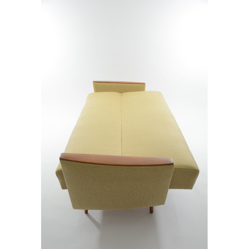 Vintage convertible sofa yellow - 1970s