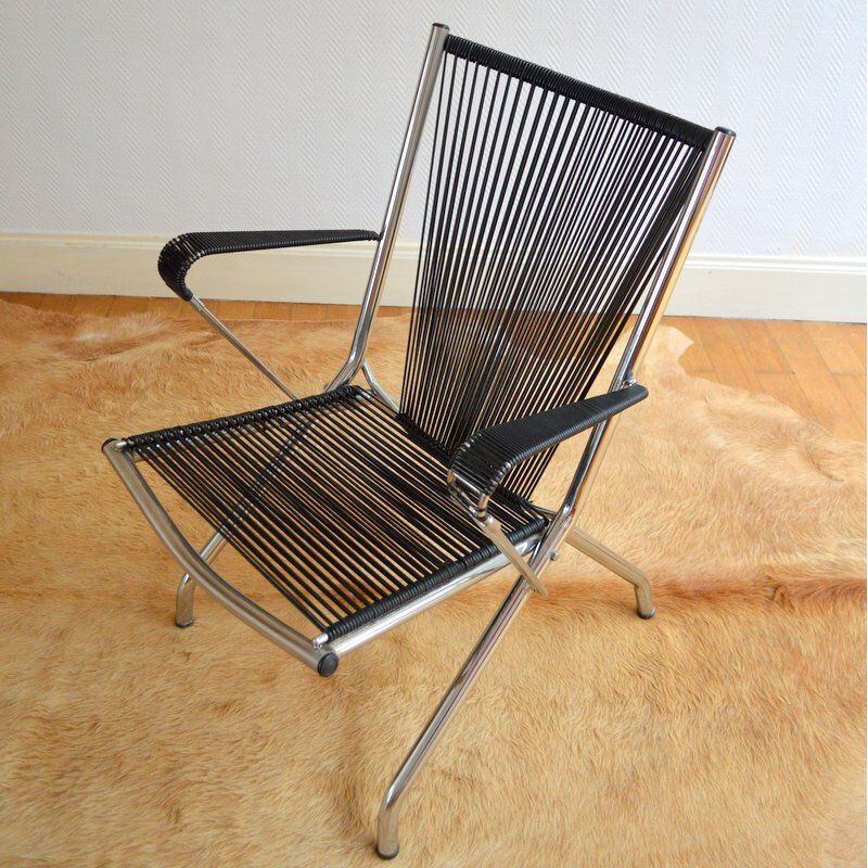 Vintage "Scoubidou" folding chair by André Monpoix - 1960s