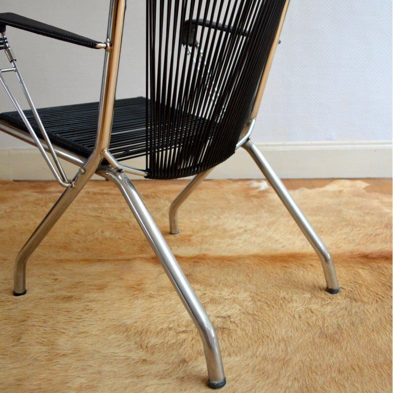 Vintage "Scoubidou" folding chair by André Monpoix - 1960s