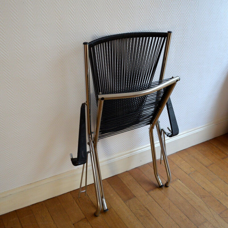 Vintage "Scoubidou" folding chair by André Monpoix - 1960s