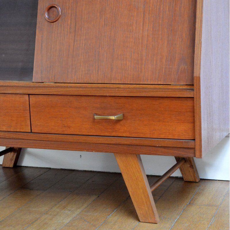 Vintage chest of drawers with wooden sliding - 1950s