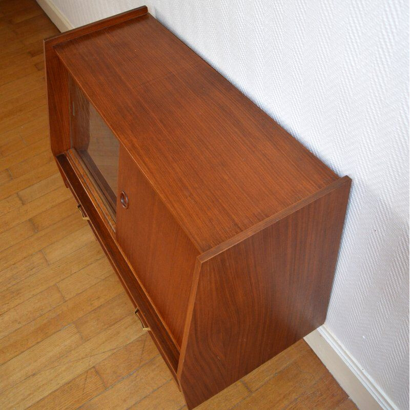 Vintage chest of drawers with wooden sliding - 1950s