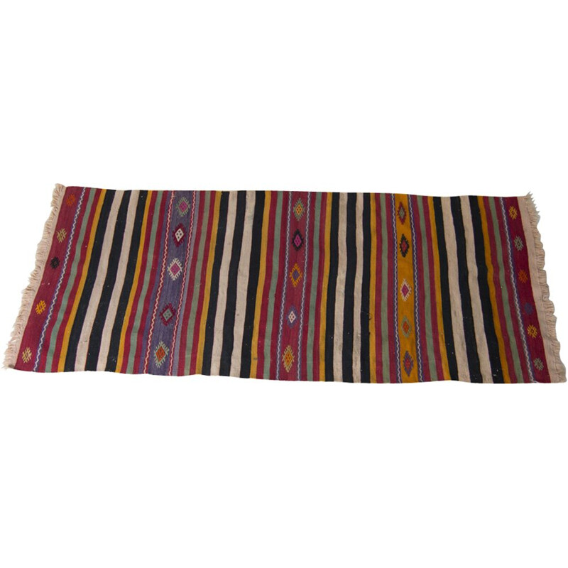 Multicolor Wool Hand woven Vintage rug - 1960s