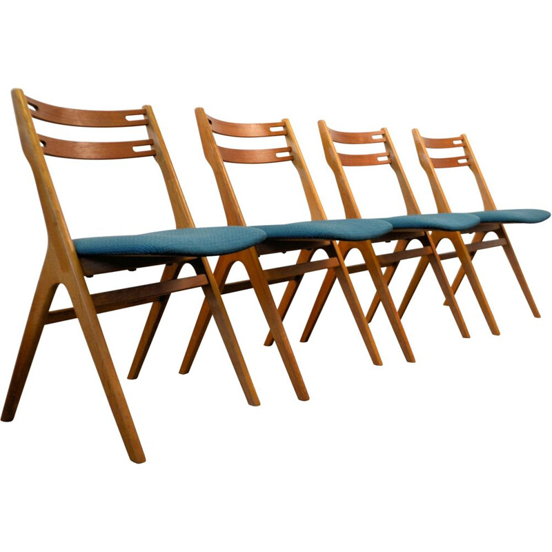 Suite de 4 Chaises Vintage en teck par Jørgensen Edmund - 1960