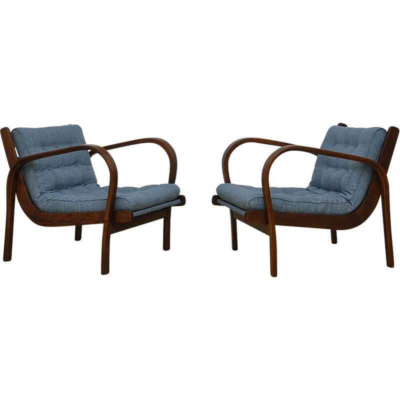 Set of 2 armchairs By K. Kozelka & A. Kropacek For Interier Praha