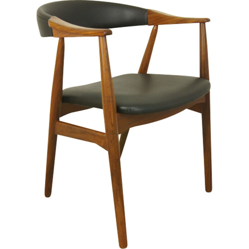 Vintage Danish Teak Side Chair By T. Harlev For Farstrup - 1950s
