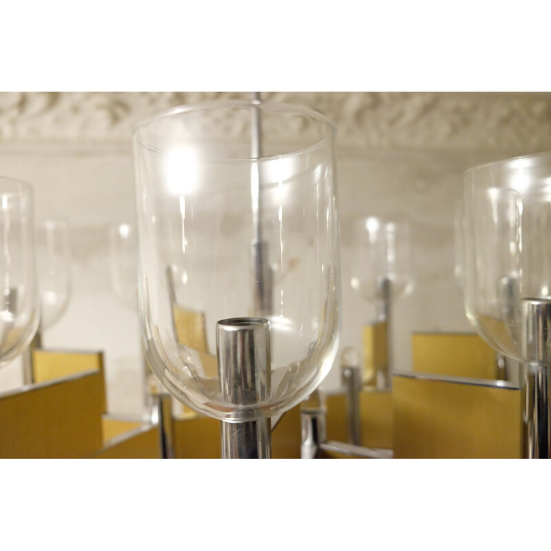 Vintage Chandelier with 8-Light by Gaetano Sciolari - 1970s