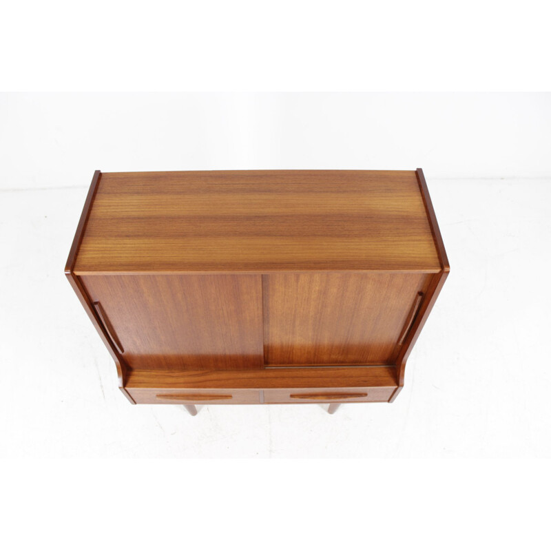 Danish Teak Vintage Highboard with slidings doors - 1960s