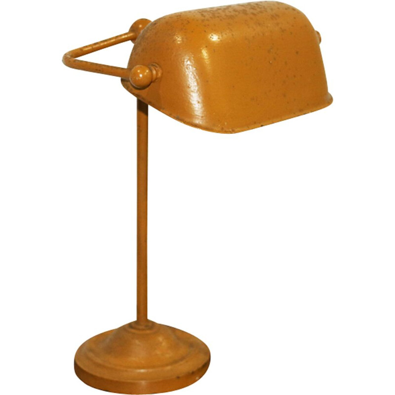 Vintage Danish Yellow Metal Table Lamp - 1960s