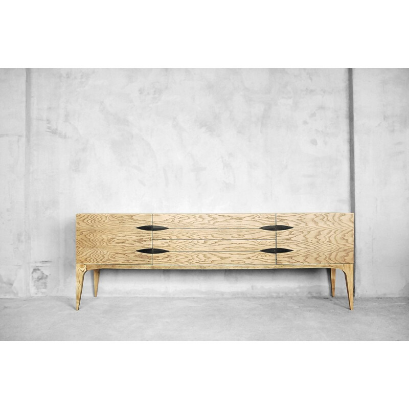 Vintage  Belgian raw sideboard in oak - 1960s