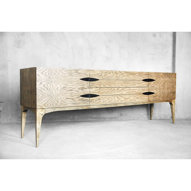 Vintage  Belgian raw sideboard in oak - 1960s