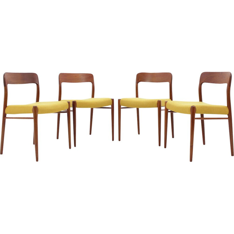 Set of 4 Vintage Chairs "Model 75" in Teak by Niels O. Møller for J.L. Møllers - 1960s