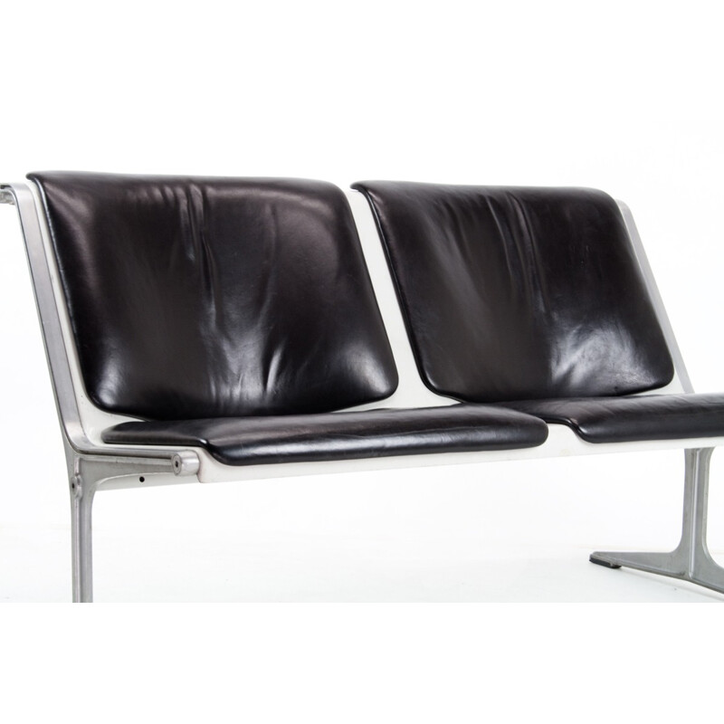 1200 Bench in leather, aluminum and fiber glass, W.F KRAMER - 1960s