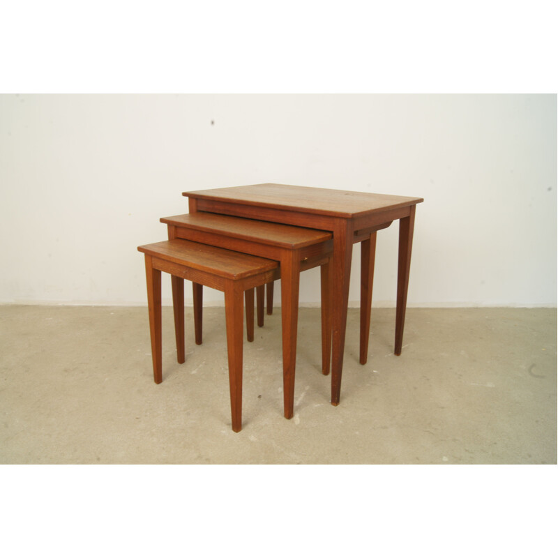 Vintage Danish set of 3 side tables in teak for Kvalitet Form Funktion - 1960s