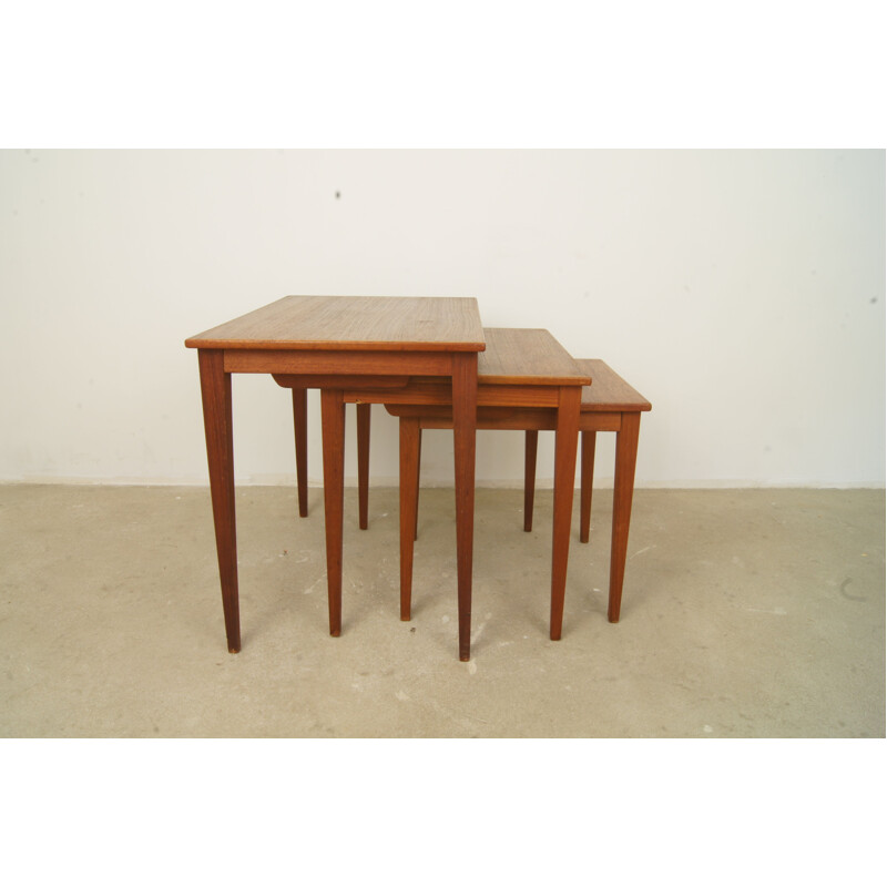 Vintage Danish set of 3 side tables in teak for Kvalitet Form Funktion - 1960s