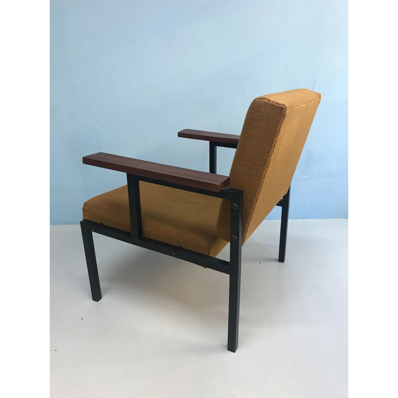 Vintage Dutch yellow armchair by Pastoe - 1960s