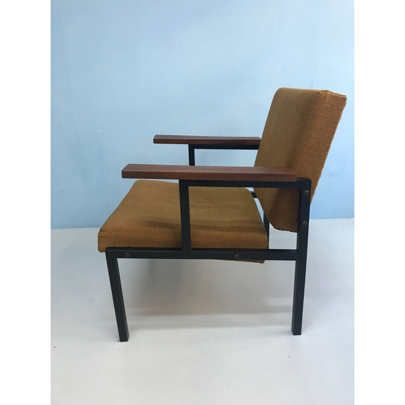 Vintage Dutch yellow armchair by Pastoe - 1960s