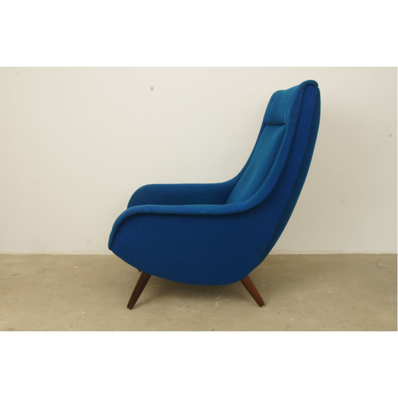 Vintage Danish blue armchair - 1960s