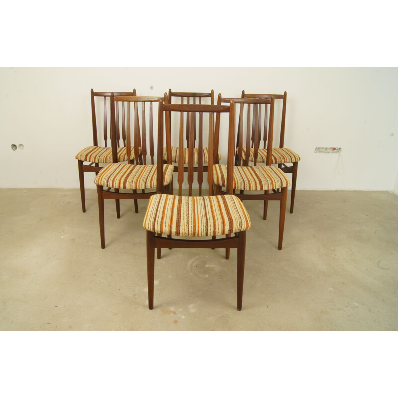 Set of 6 vintage Danish chairs in teak - 1960s