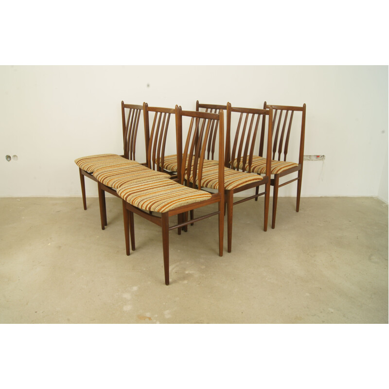 Suite de 6 chaises vintage danoises en teck - 1960