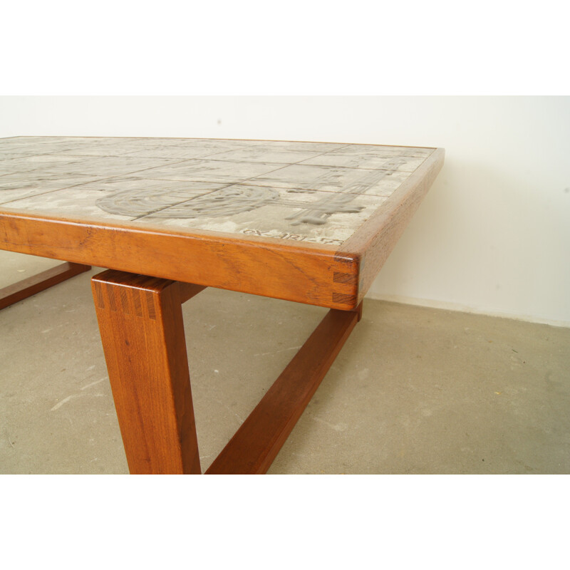Danish Coffee Table in Teak With Ceramic Tiles By Ox Art - 1973