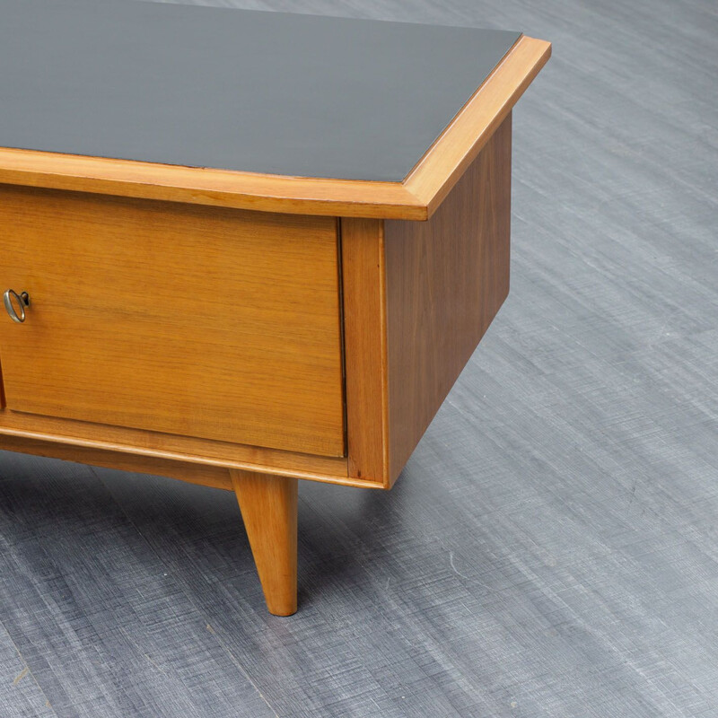 Vintage low sideboard in walnut - 1950s