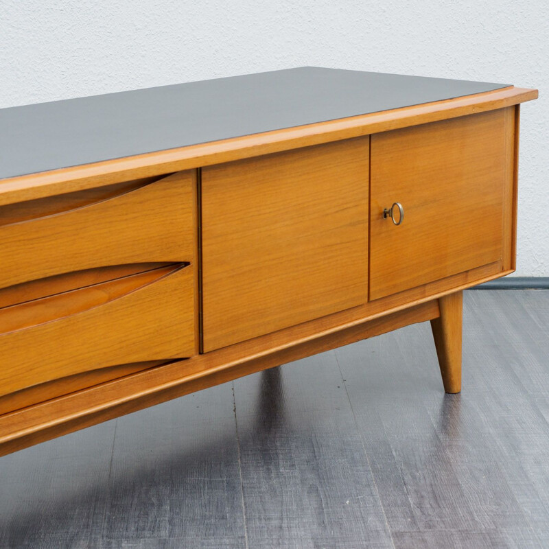 Vintage low sideboard in walnut - 1950s