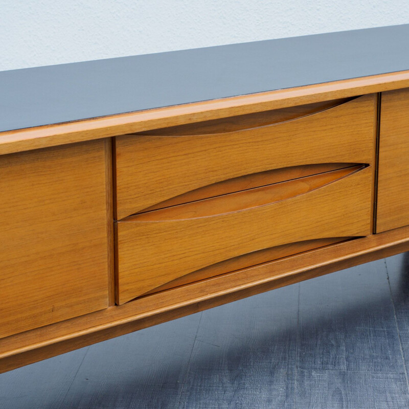 Vintage low sideboard in walnut - 1950s