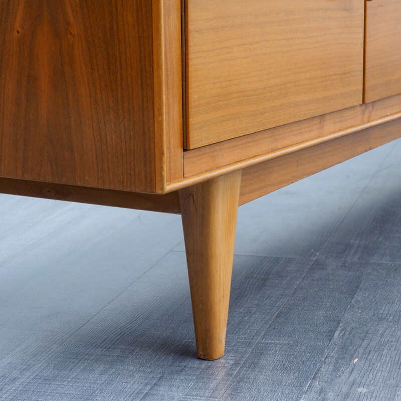 Vintage low sideboard in walnut - 1950s