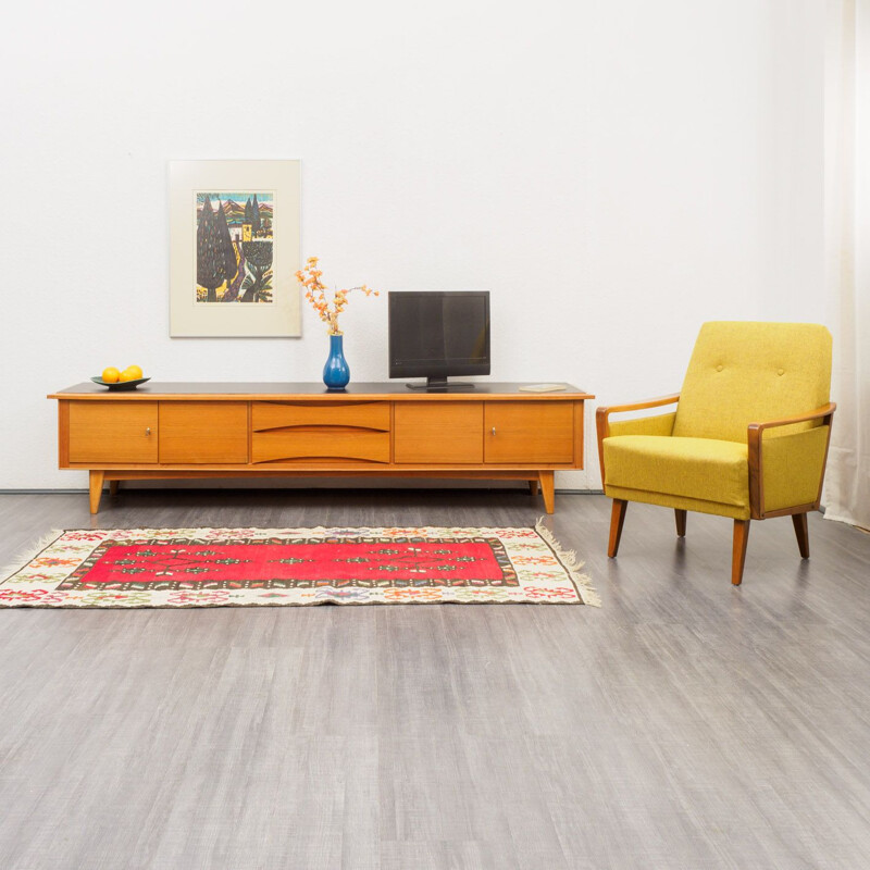 Vintage low sideboard in walnut - 1950s