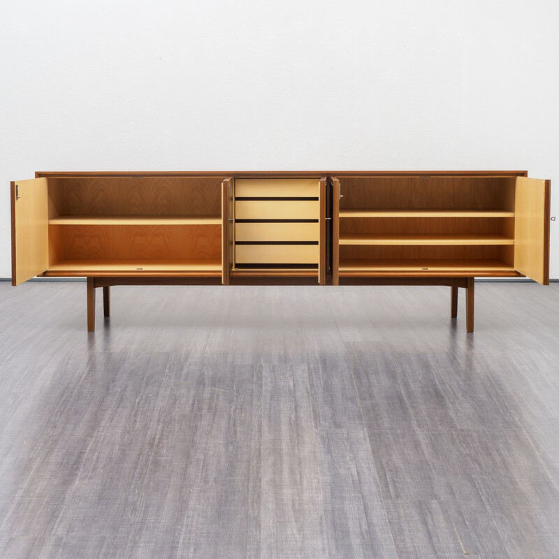 Vintage sideboard  in walnut with black doors - 1960s