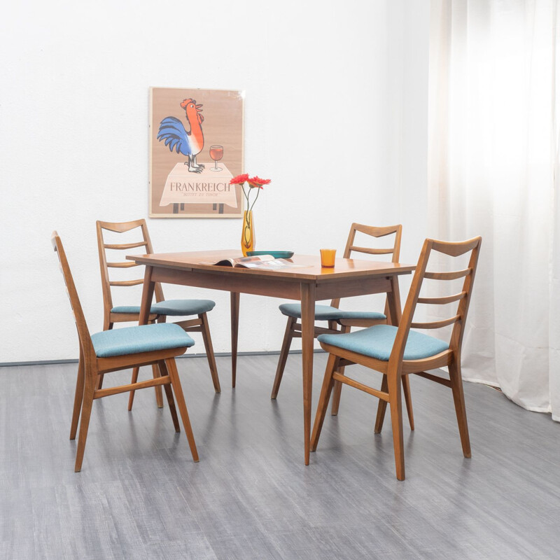 Vintage dining table in walnut - 1950s