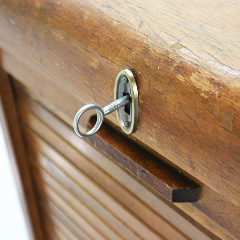 Vintage file cabinet with roller shutter - 1930s