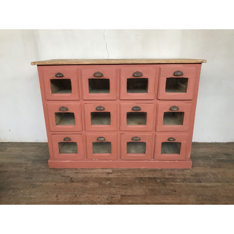 Former pink craft furniture with drawers/ mini grocery/seeds distributor - 1930s