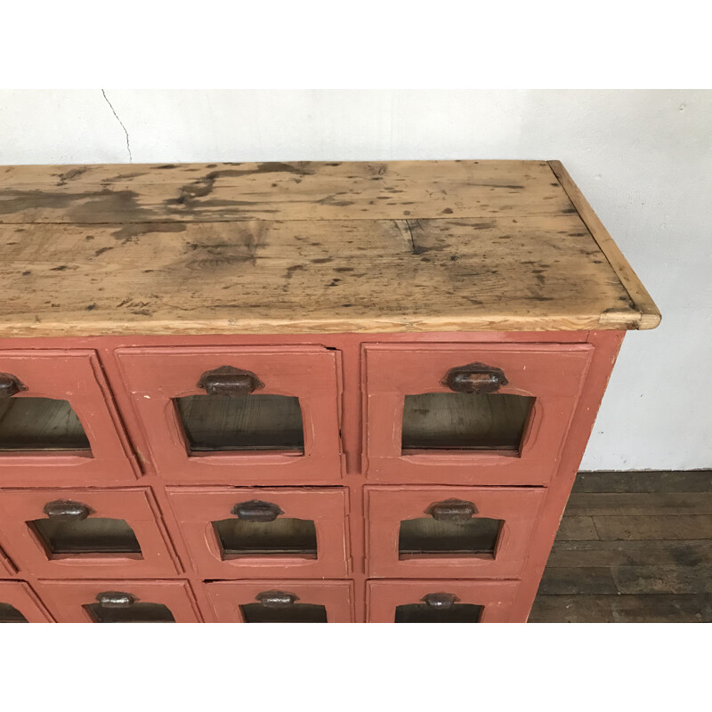 Former pink craft furniture with drawers/ mini grocery/seeds distributor - 1930s