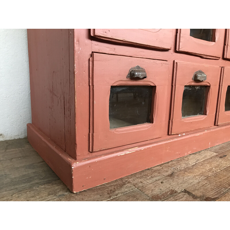 Former pink craft furniture with drawers/ mini grocery/seeds distributor - 1930s