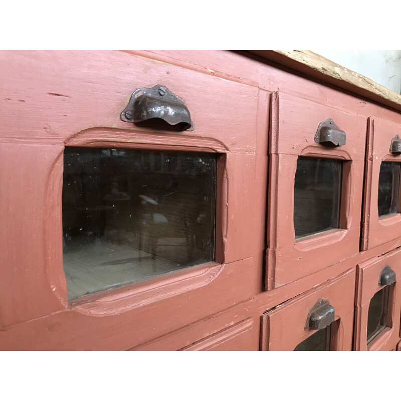 Former pink craft furniture with drawers/ mini grocery/seeds distributor - 1930s