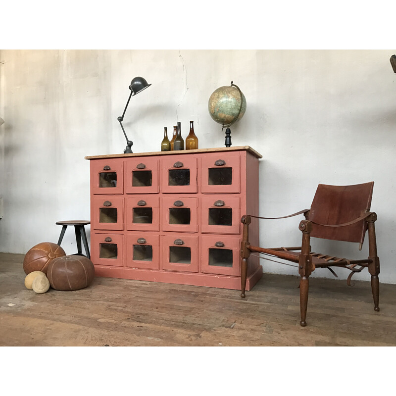 Former pink craft furniture with drawers/ mini grocery/seeds distributor - 1930s